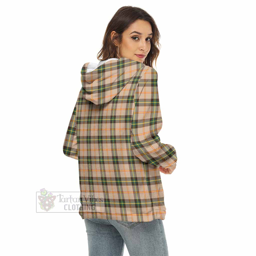 Tartan Vibes Clothing Saskatchewan Province Canada Tartan Women's Borg  Half Zip Fleece Hoodie