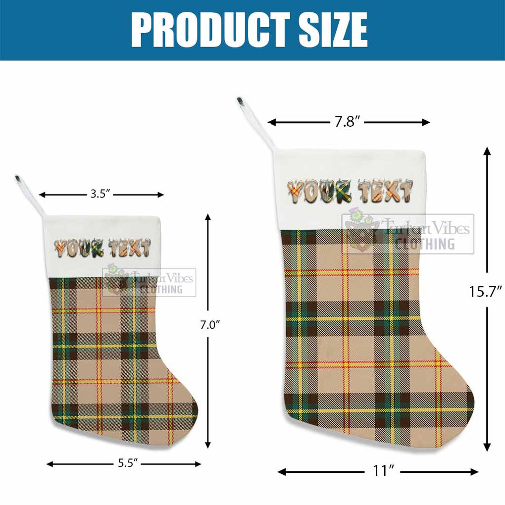 Tartan Vibes Clothing Saskatchewan Province Canada Tartan Christmas Stocking with Personalized Text