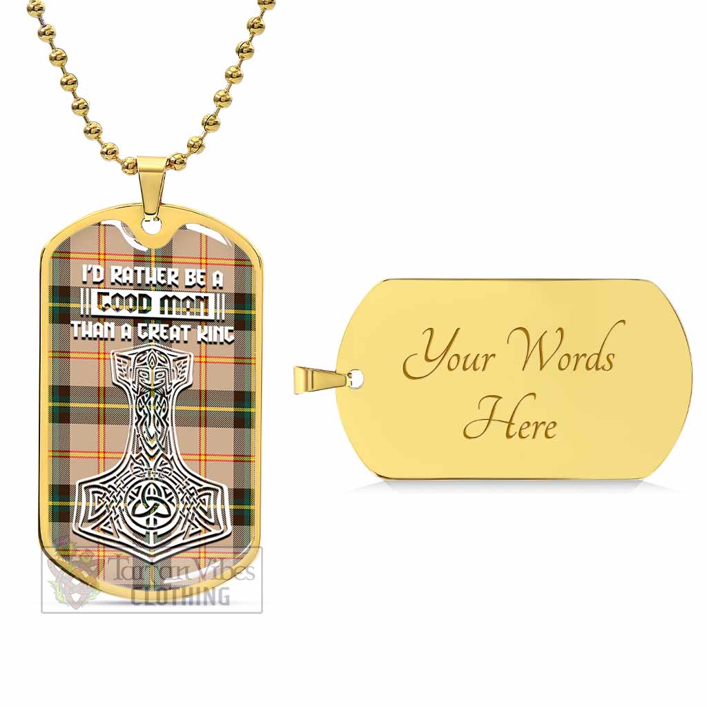 Tartan Vibes Clothing Saskatchewan Province Canada Tartan Dog Tag Necklace Viking Mjolnir Style