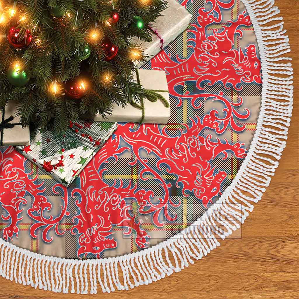 Tartan Vibes Clothing Saskatchewan Province Canada Tartan Christmas Tree Skirt Lion Rampant Style