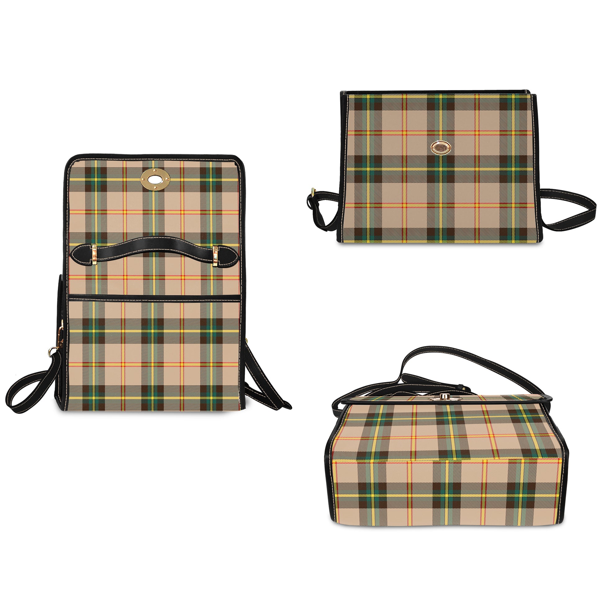 saskatchewan-province-canada-tartan-leather-strap-waterproof-canvas-bag