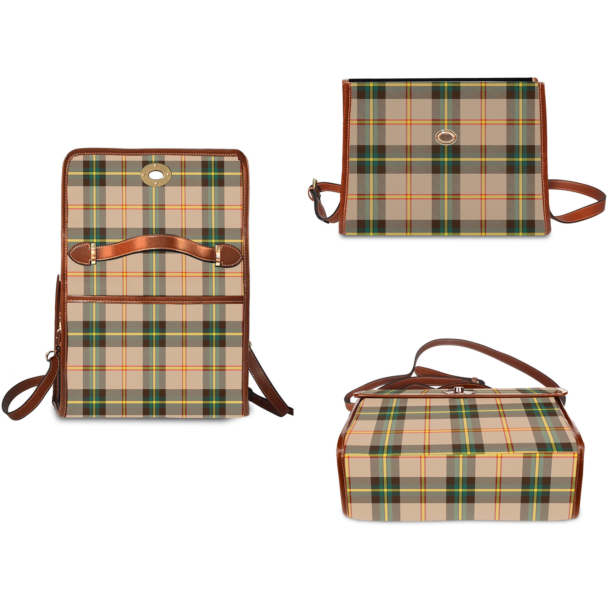 saskatchewan-province-canada-tartan-leather-strap-waterproof-canvas-bag