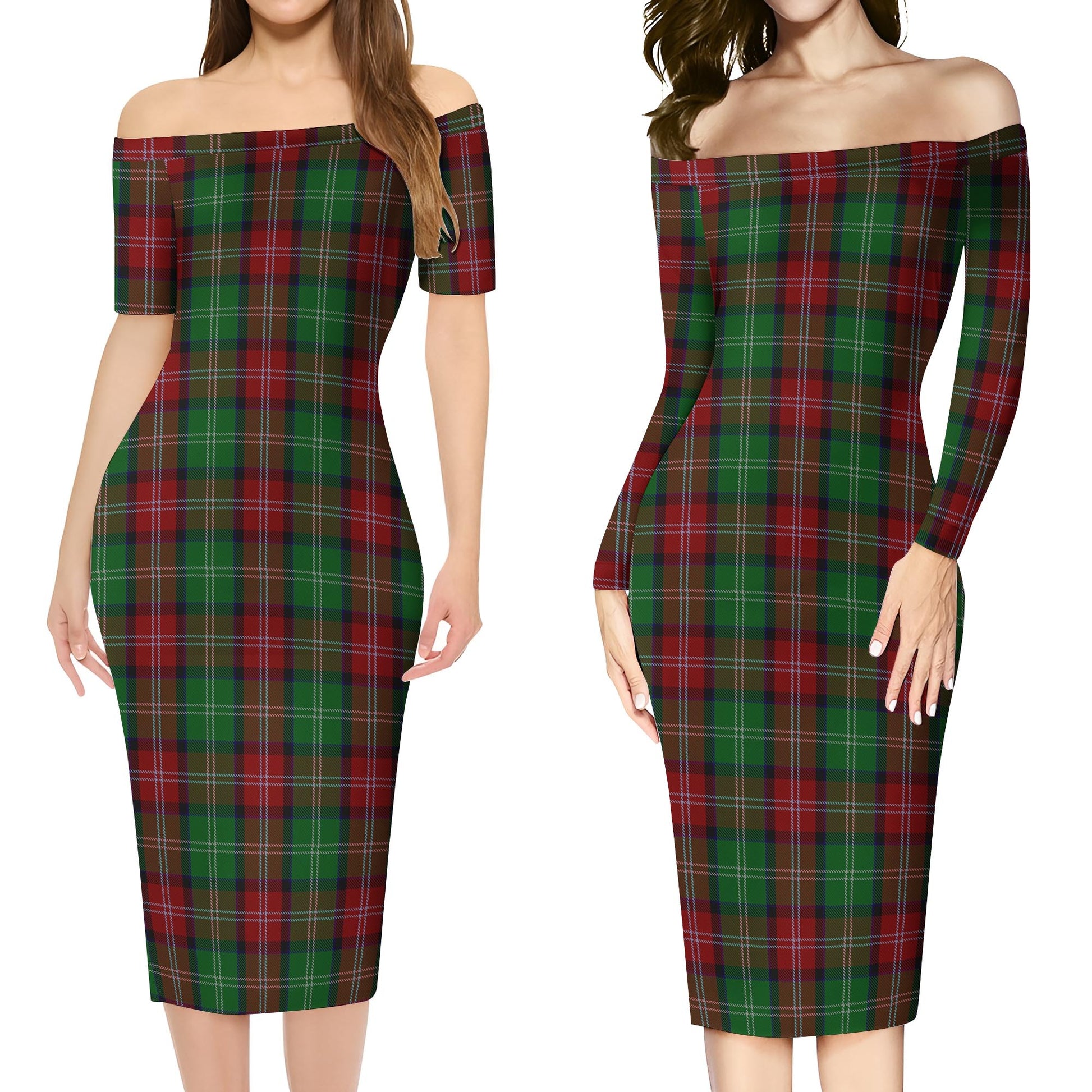 Sawyer Tartan Off Shoulder Lady Dress Women's Dress - Tartanvibesclothing