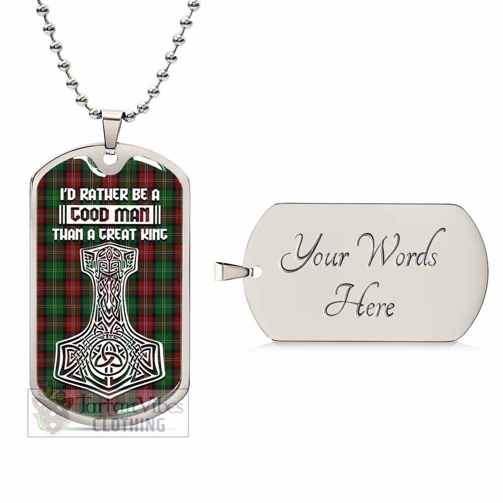 Tartan Vibes Clothing Sawyer Tartan Dog Tag Necklace Viking Mjolnir Style