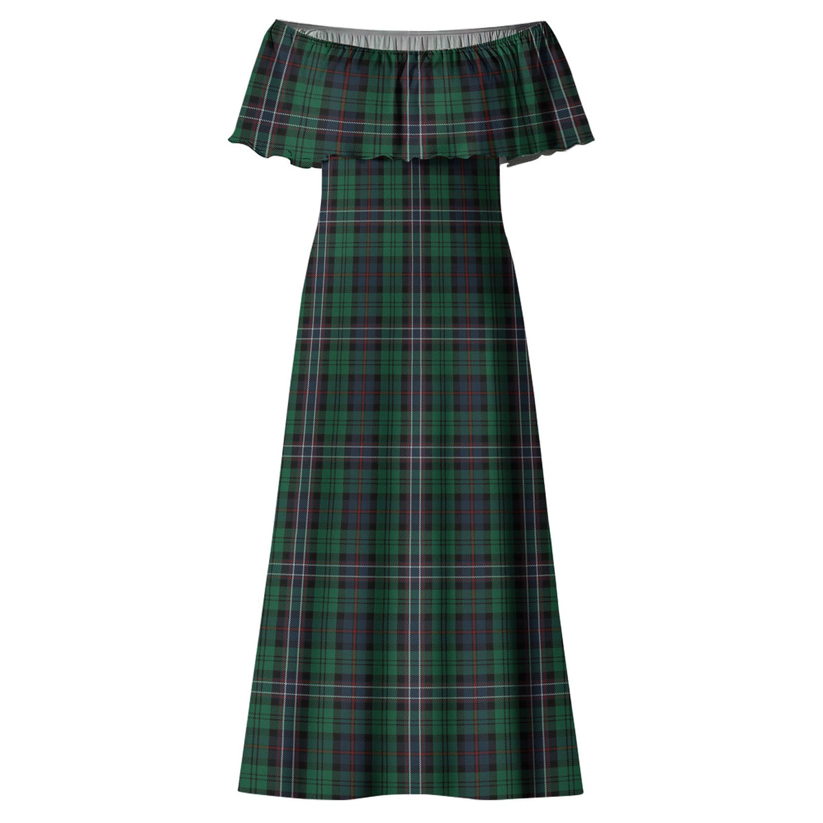 Scotland National Tartan Off Shoulder Long Dress - Tartan Vibes Clothing