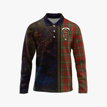 Scott Tartan Family Crest Long Sleeve Polo Shirt Alba Gu Brath Be Brave Lion Ancient Style Unisex - Tartan Vibes Clothing
