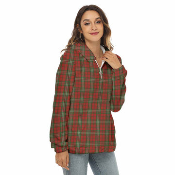 Scott Tartan Women's Borg Fleece Hoodie with Half Zip Female - Tartan Vibes Clothing