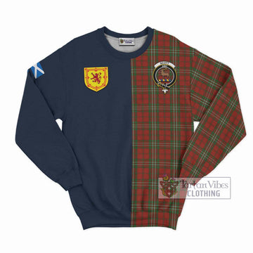 Scott Tartan Sweatshirt Alba with Scottish Lion Royal Arm Half Style