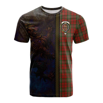 Scott Tartan Family Crest Cotton T-shirt Alba Gu Brath Be Brave Lion Ancient Style Kid's Shirt - Tartan Vibes Clothing
