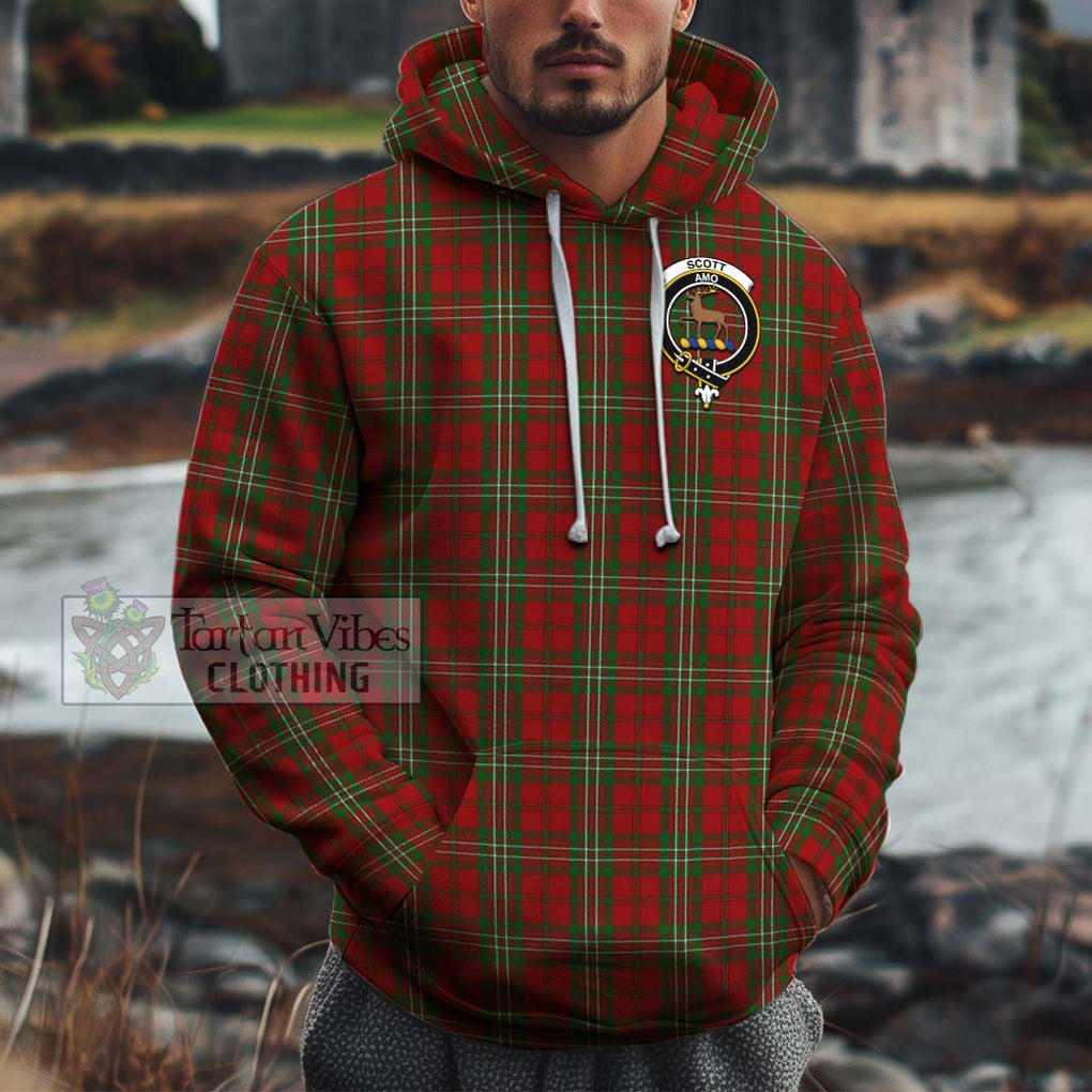 Scott Tartan Cotton Hoodie with Family Crest Pullover Hoodie XS - Tartan Vibes Clothing