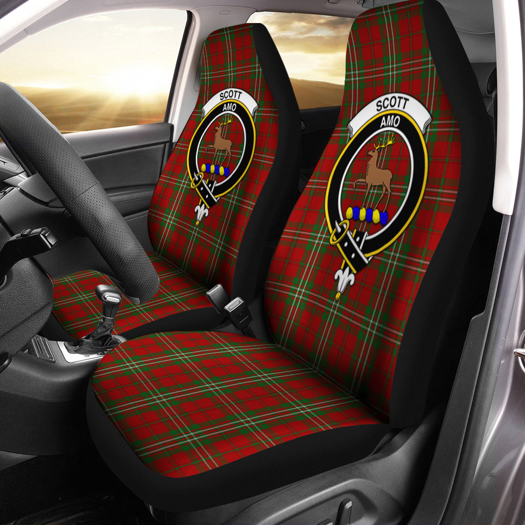 Scott Tartan Car Seat Cover with Family Crest One Size - Tartan Vibes Clothing