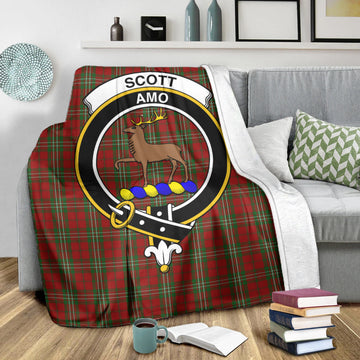 Scott Tartan Blanket with Family Crest