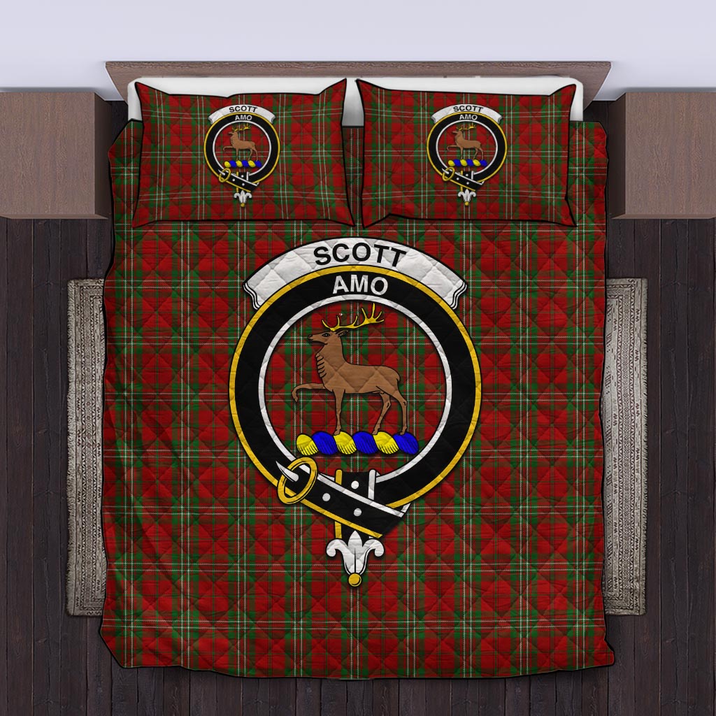 Scott Tartan Quilt Bed Set with Family Crest Twin - Tartan Vibes Clothing