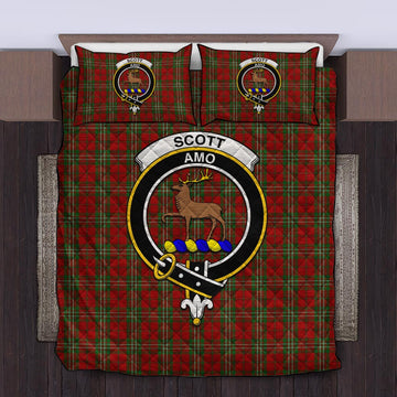 Scott Tartan Quilt Bed Set with Family Crest