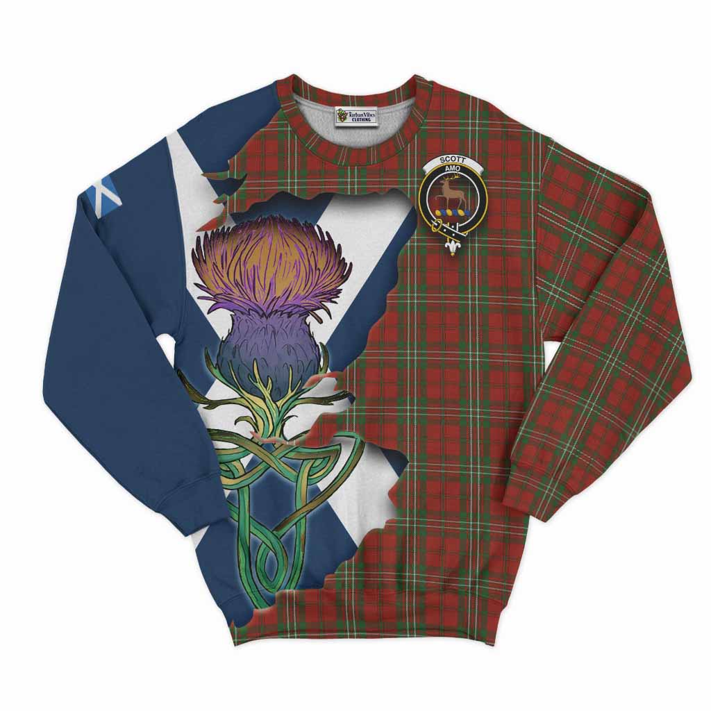 Scott Tartan Family Crest Sweatshirt Scottish Thistle Celtic Inspired Unisex - Tartan Vibes Clothing