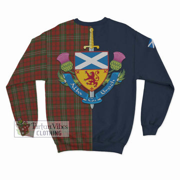 Scott Tartan Sweatshirt Alba with Scottish Lion Royal Arm Half Style