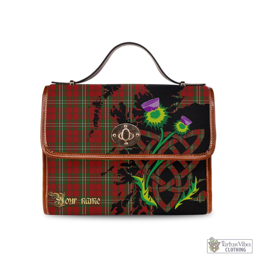 Tartan Vibes Clothing Scott Tartan Waterproof Canvas Bag with Scotland Map and Thistle Celtic Accents