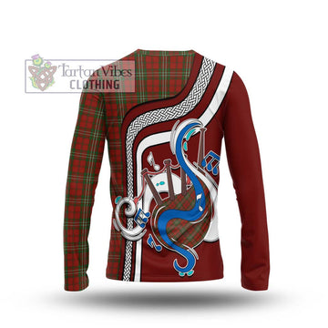 Scott Tartan Long Sleeve T-Shirt with Epic Bagpipe Style