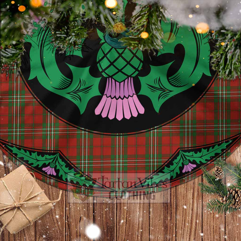 Tartan Vibes Clothing Scott Tartan Christmas Tree Skirt Scottish Thistle Style