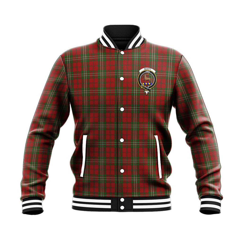 Scott Tartan Baseball Jacket with Family Crest - Tartan Vibes Clothing