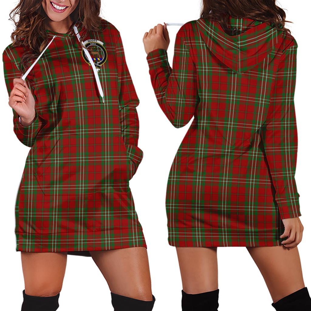 Scott Tartan Hoodie Dress with Family Crest - Tartan Vibes Clothing