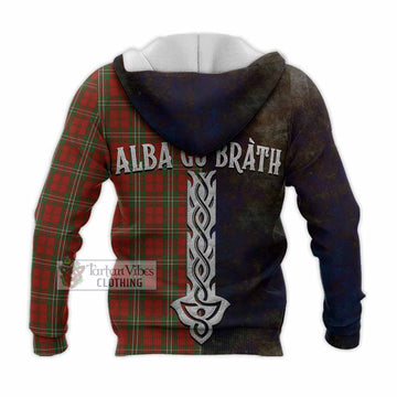 Scott Tartan Family Crest Knitted Hoodie Alba Gu Brath Be Brave Lion Ancient Style - Tartan Vibes Clothing