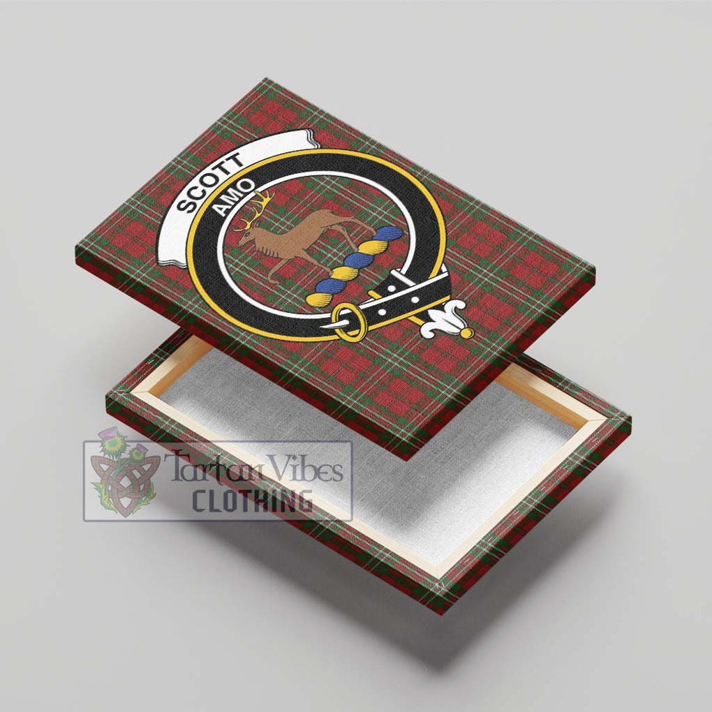 Scott Tartan Canvas Print Wall Art with Family Crest - Tartan Vibes Clothing