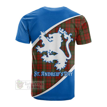 Scott Family Crest Tartan Cotton T-shirt Celebrate Saint Andrew's Day in Style