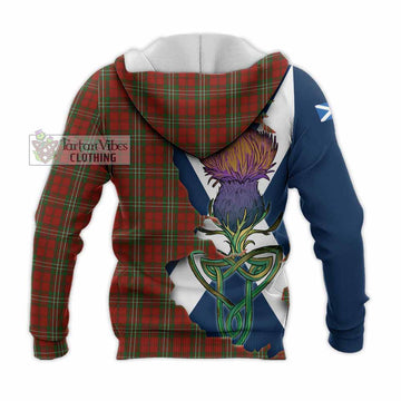 Scott Tartan Family Crest Knitted Hoodie Scottish Thistle Celtic Inspired - Tartan Vibes Clothing