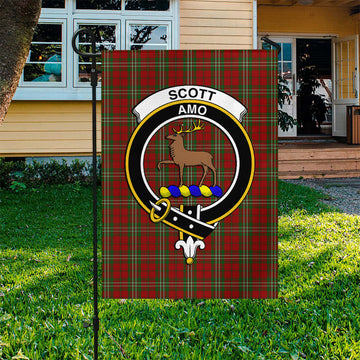 Scott Tartan Flag with Family Crest