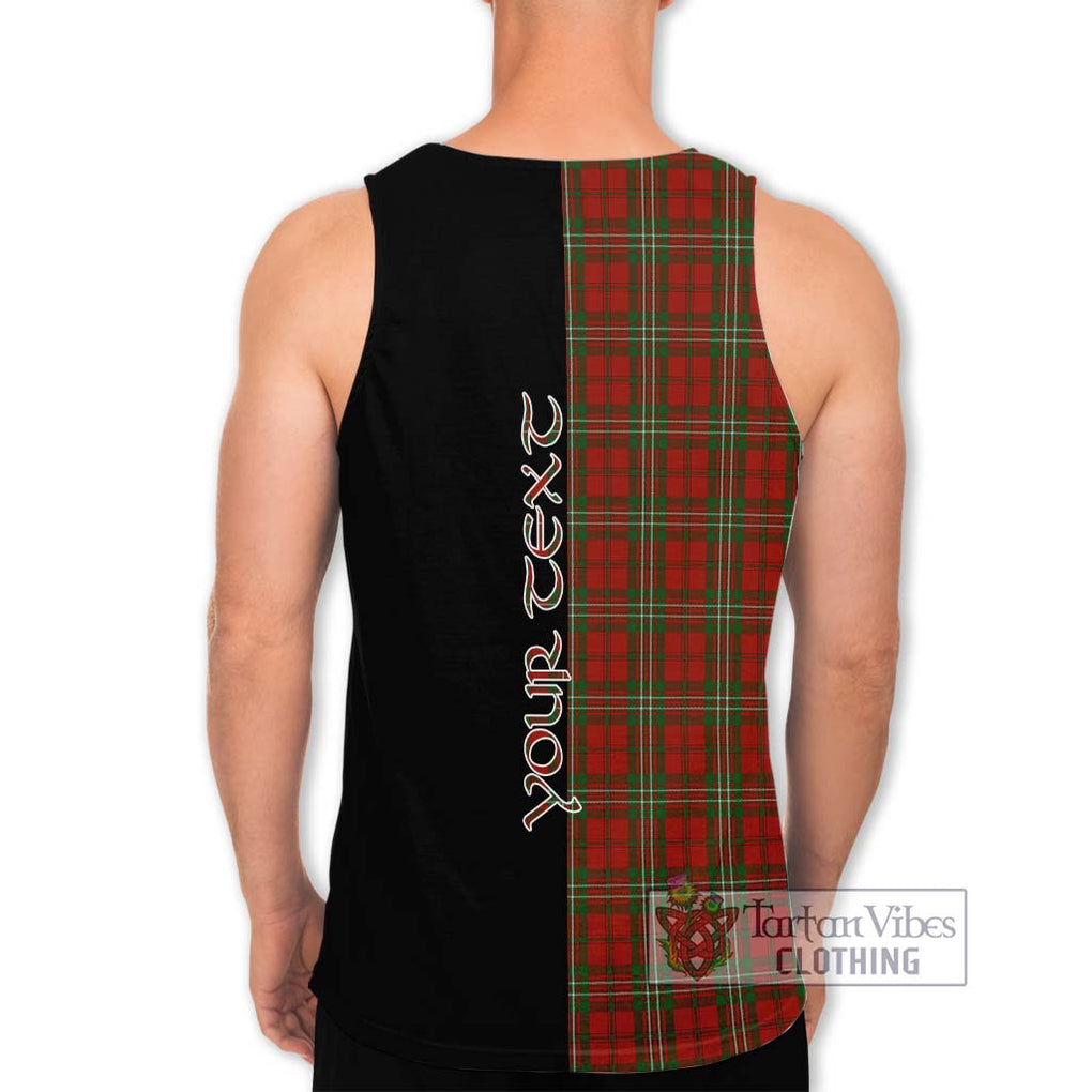 Scott Tartan Men's Tank Top with Family Crest and Half Of Me Style - Tartanvibesclothing Shop