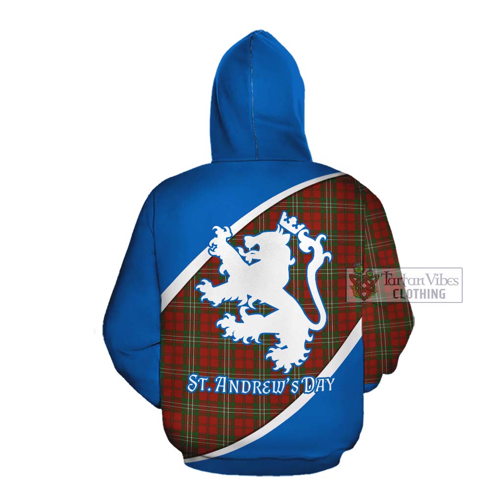 Tartan Vibes Clothing Scott Family Crest Tartan Cotton Hoodie Celebrate Saint Andrew's Day in Style