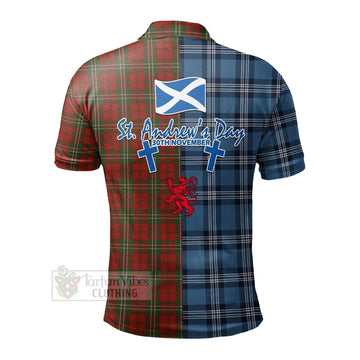 Scott Tartan Polo Shirt Happy St. Andrew's Day Half Tartan Style