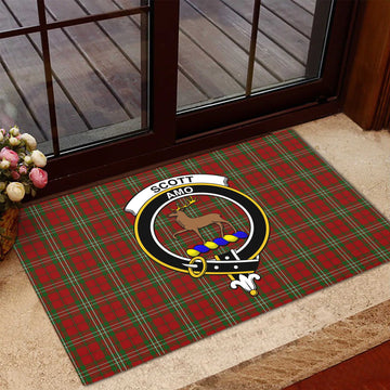 Scott Tartan Door Mat with Family Crest