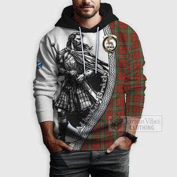 Scott Tartan Clan Crest Hoodie with Highlander Warrior Celtic Style