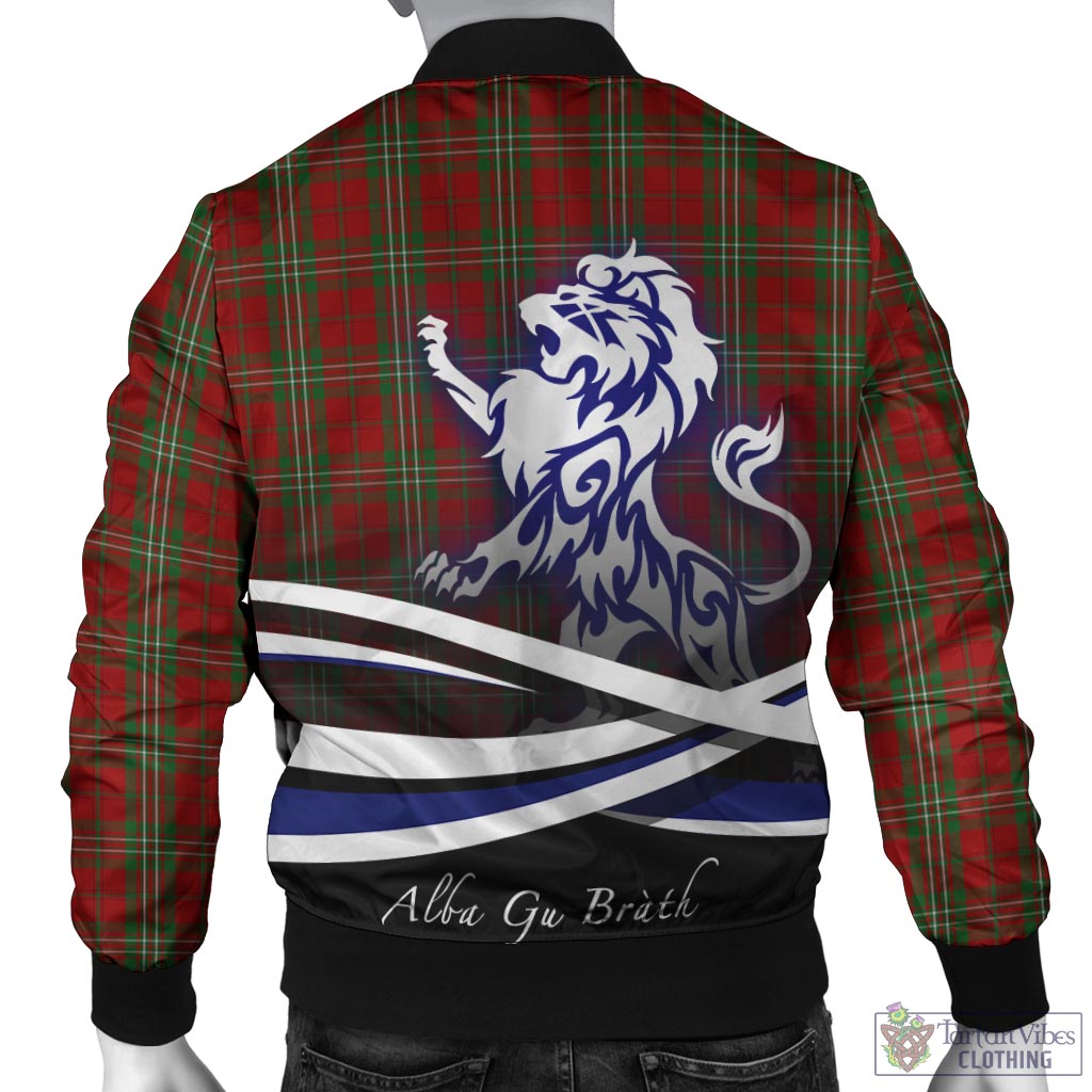 Tartan Vibes Clothing Scott Tartan Bomber Jacket with Alba Gu Brath Regal Lion Emblem