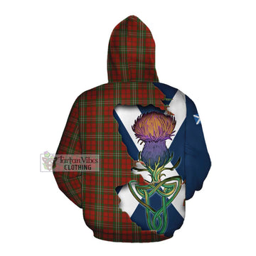 Scott Tartan Family Crest Cotton Hoodie Scottish Thistle Celtic Inspired Pullover Hoodie - Tartan Vibes Clothing