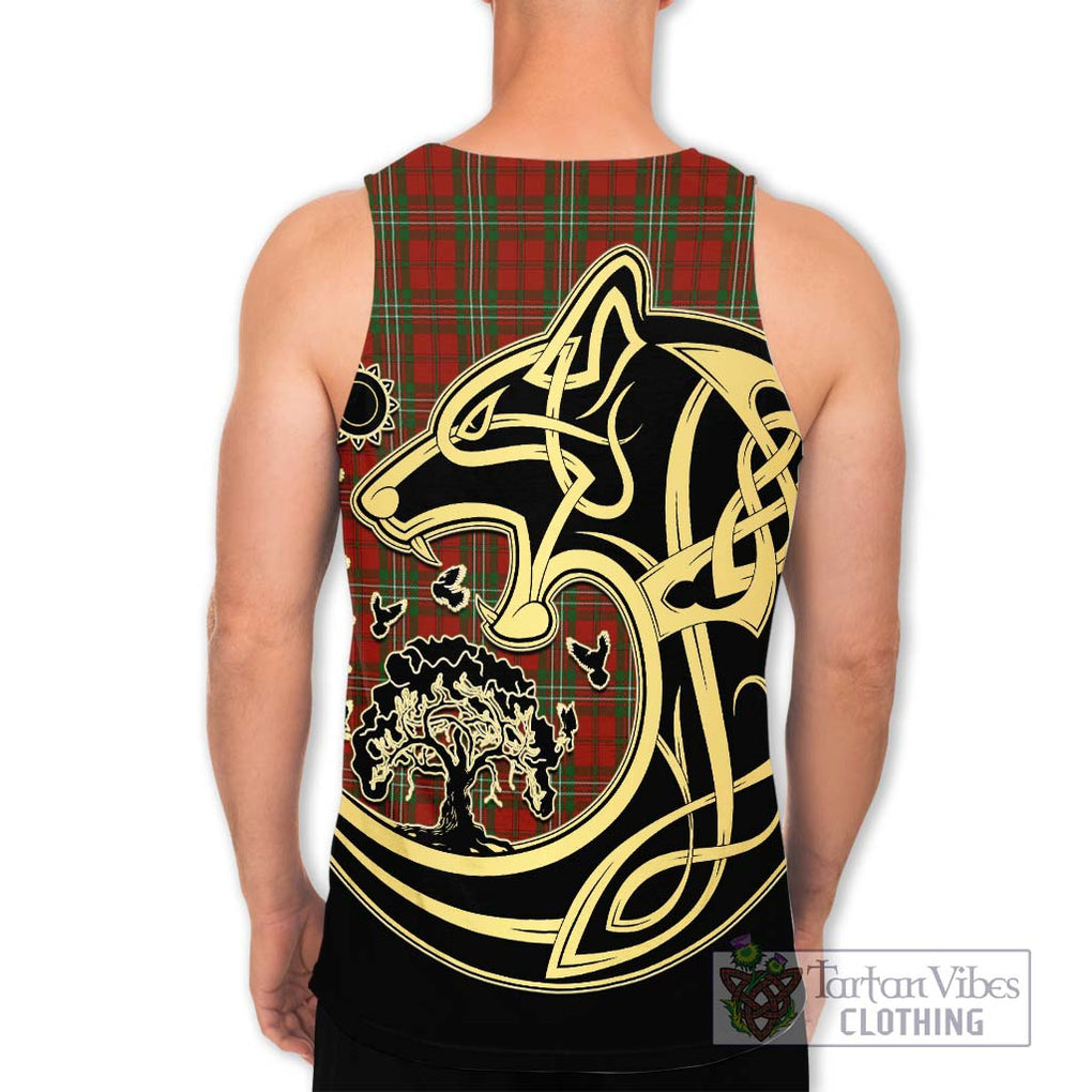 Scott Tartan Men's Tank Top with Family Crest Celtic Wolf Style - Tartan Vibes Clothing