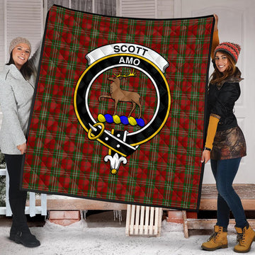 Scott Tartan Quilt with Family Crest