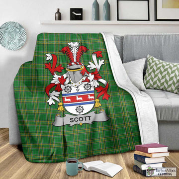 Scott Irish Clan Tartan Blanket with Coat of Arms - Tartan Vibes Clothing