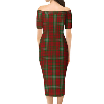 Scott Tartan Off Shoulder Lady Dress