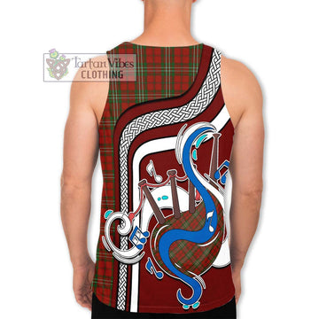 Scott Tartan Men's Tank Top with Epic Bagpipe Style