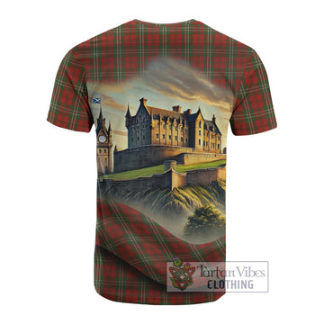 Scott Tartan Family Crest Cotton T-shirt with Scottish Ancient Castle Style - Tartan Vibes Clothing