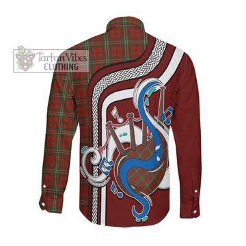 Scott Tartan Long Sleeve Button Shirt with Epic Bagpipe Style