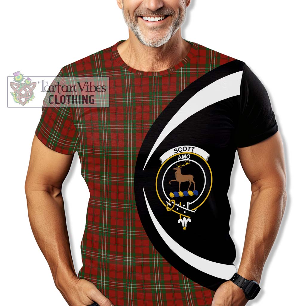 Tartan Vibes Clothing Scott Tartan T-Shirt with Family Crest Circle Style