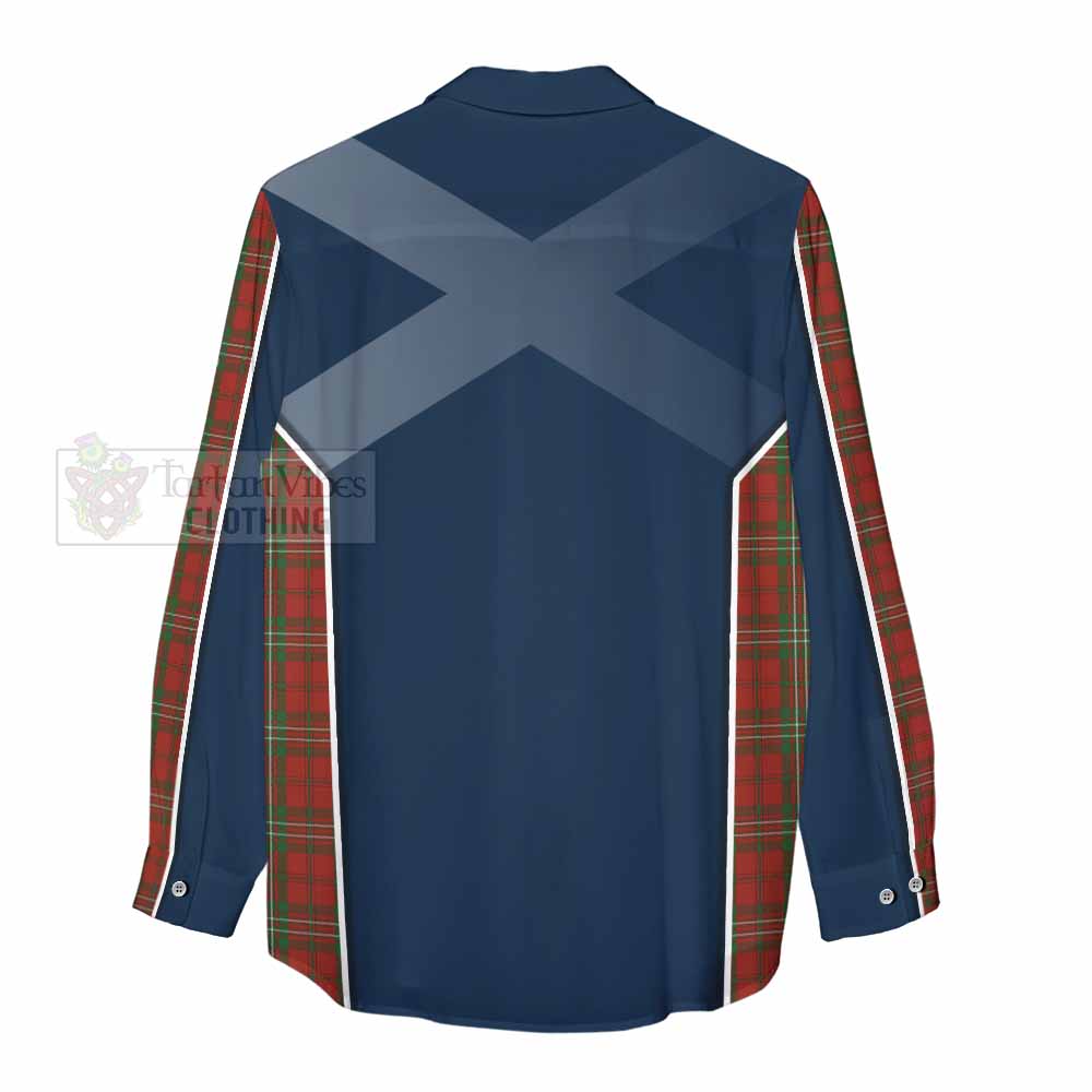 Tartan Vibes Clothing Scott Tartan Women's Casual Shirt with Family Crest and Lion Rampant Vibes Sport Style