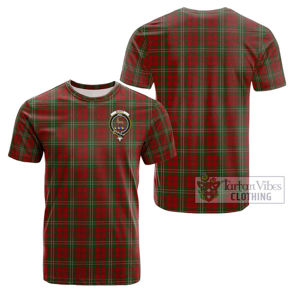 Scott Tartan Cotton T-Shirt with Family Crest Kid's Shirt - Tartanvibesclothing Shop