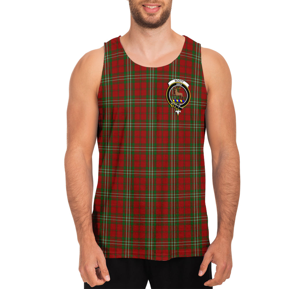 Scott Tartan Mens Tank Top with Family Crest - Tartan Vibes Clothing