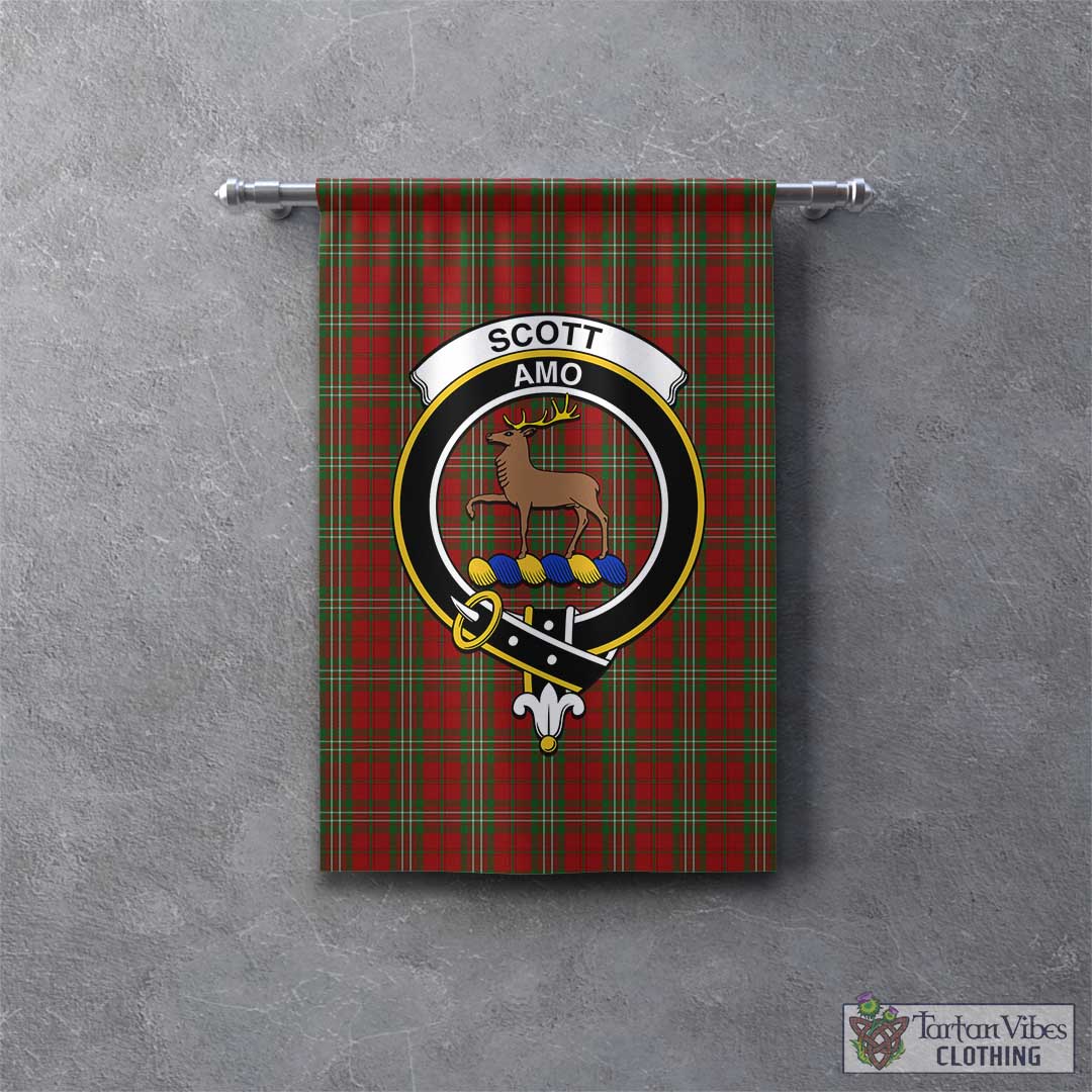 Tartan Vibes Clothing Scott Tartan Gonfalon, Tartan Banner with Family Crest