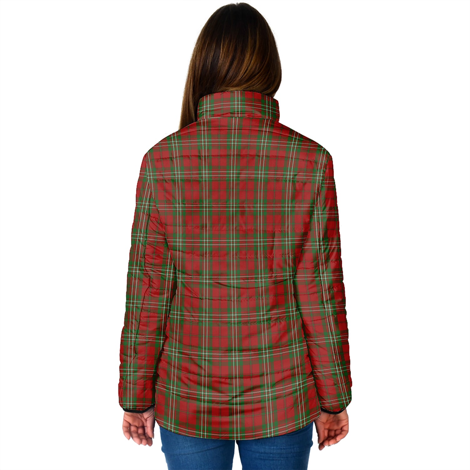 Scott Tartan Padded Jacket with Family Crest - Tartan Vibes Clothing